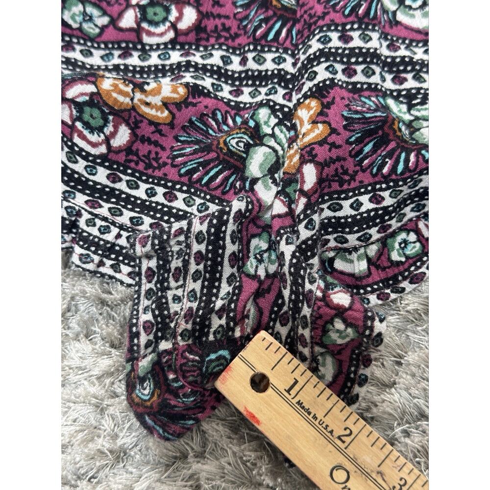 American Eagle Women’s Boho Floral Viscose Romper Hippie Festival Summer Size L - Picture 14 of 16